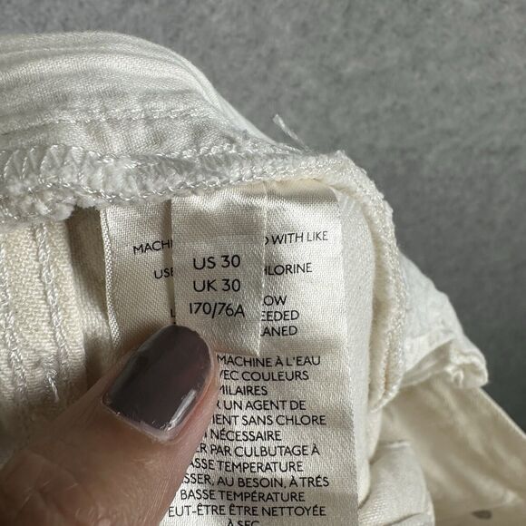 Free People Shorts Womens 30 Distress Denim Jean White Cut Off Button Fly We The - Picture 12 of 13